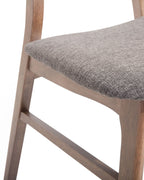 Set of 2 Dining Chairs LYNN Wood Dark Brown/ Grey
