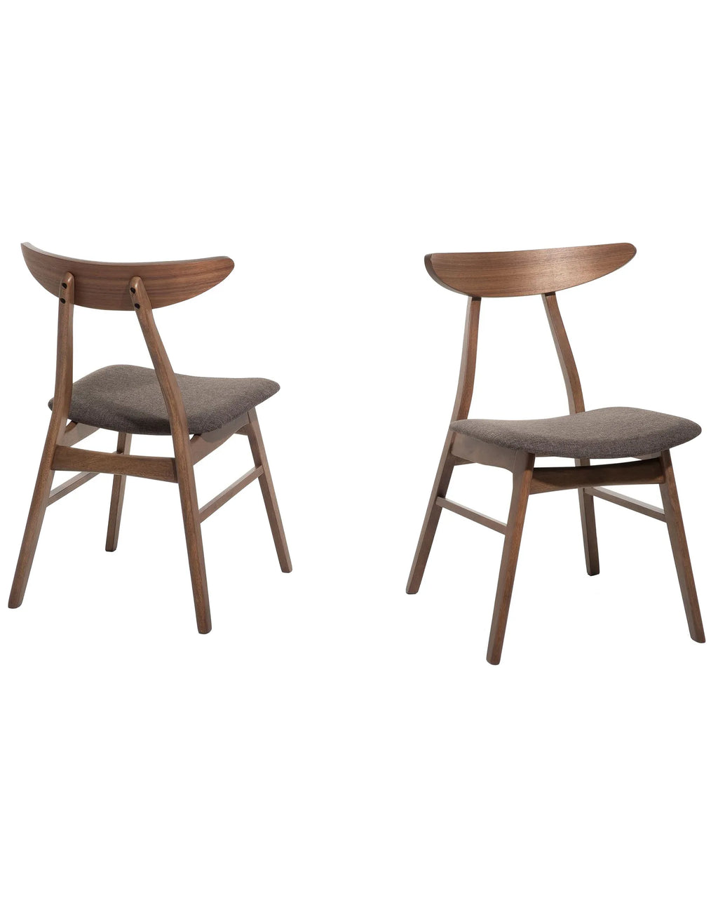 Set of 2 Dining Chairs LYNN Wood Dark Brown/ Grey
