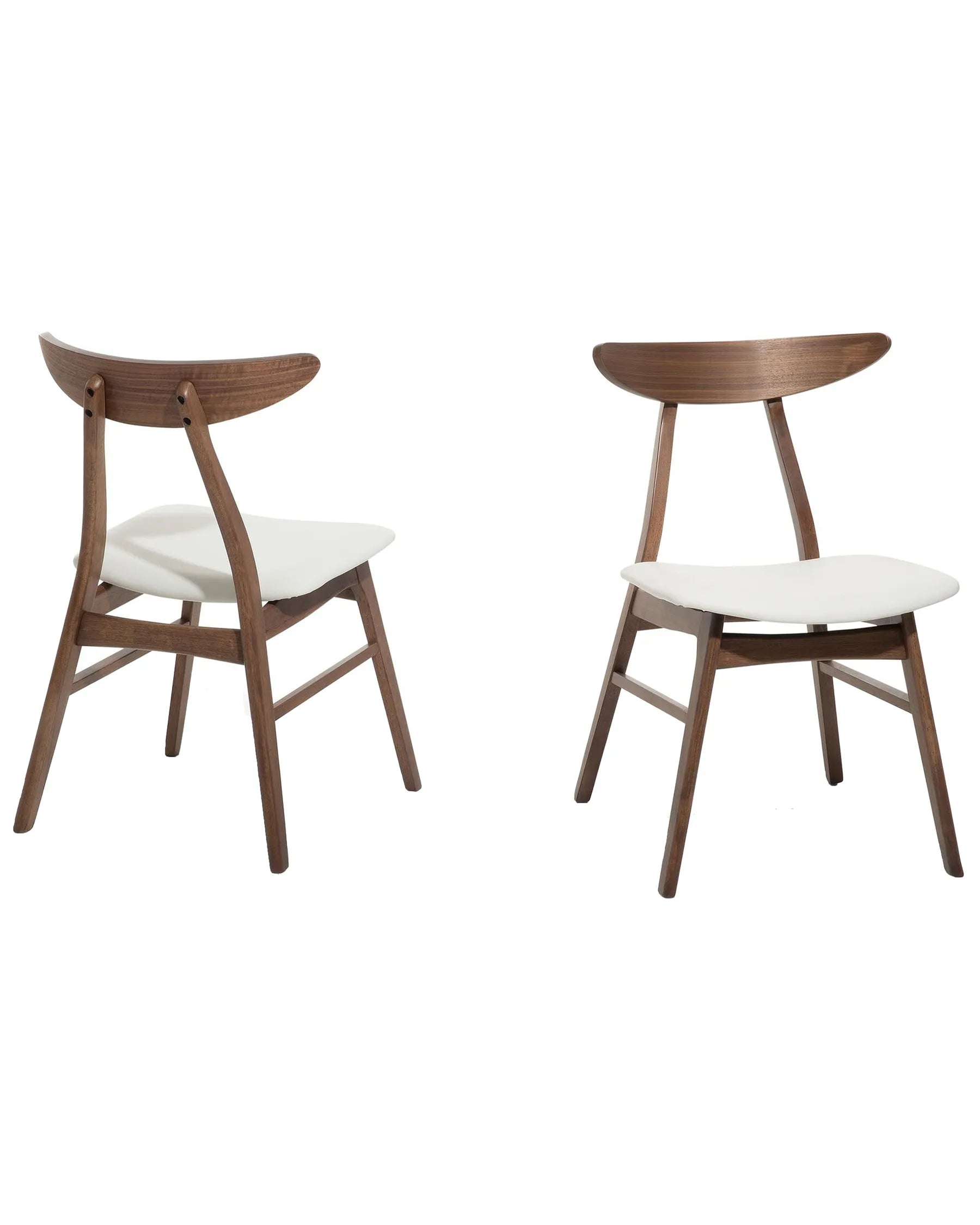 Set of 2 Dining Chairs LYNN Wood Dark Brown/ White