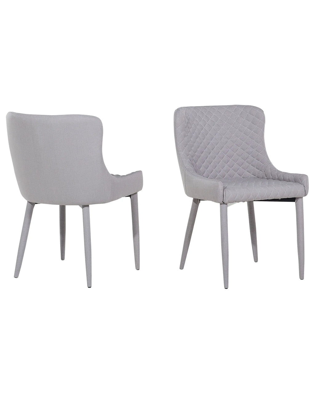 Set of 2 Dining Chairs SOLANO Fabric Light Grey