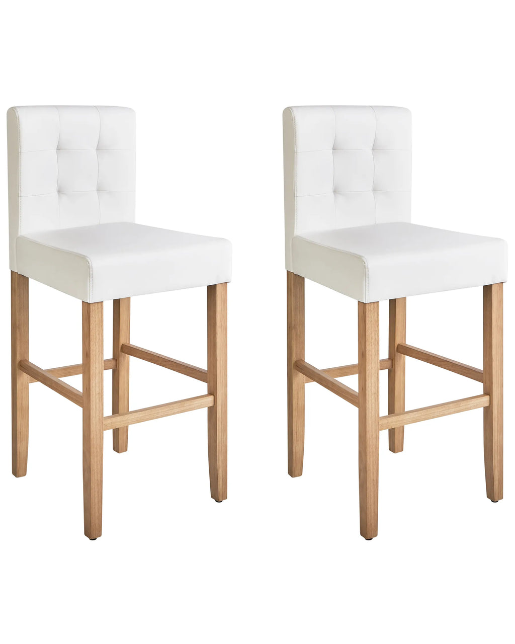 Set of 2 Bar Chairs MADISON Faux Leather Off-White