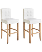 Set of 2 Bar Chairs MADISON Faux Leather Off-White