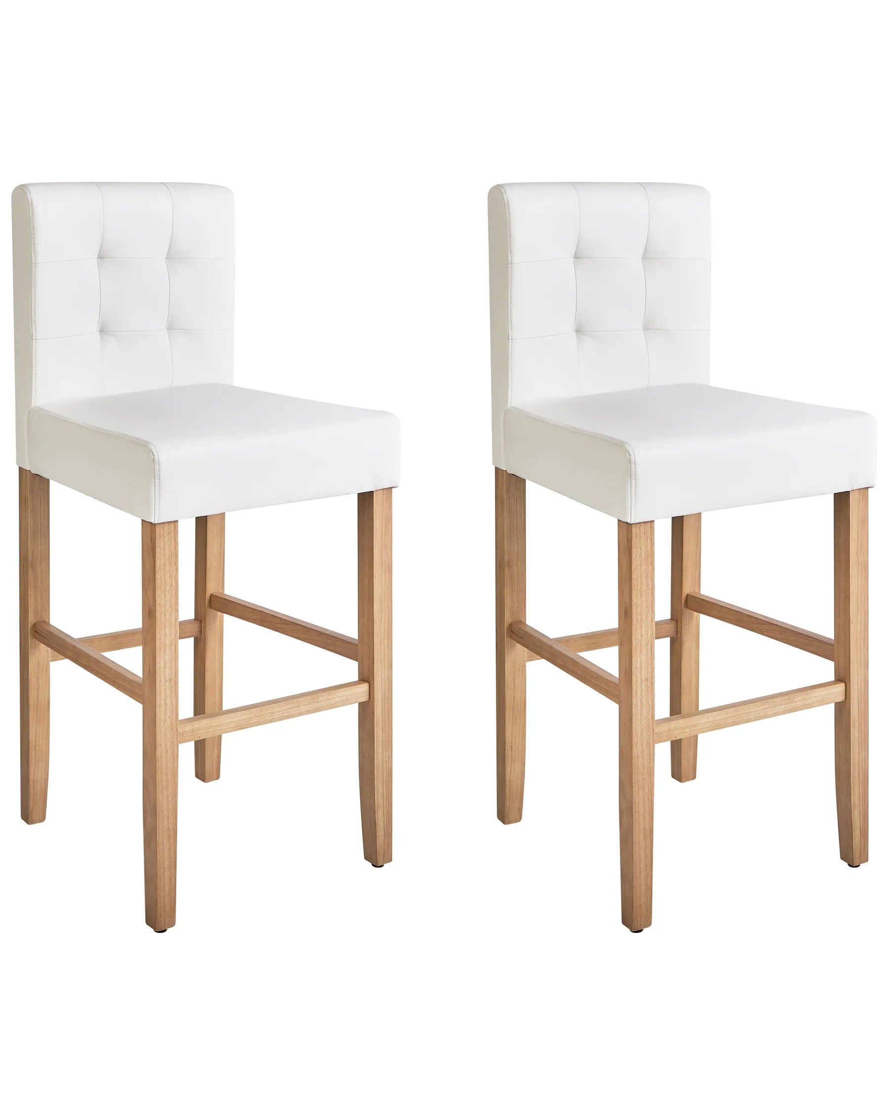 Set of 2 Bar Chairs MADISON Faux Leather Off-White