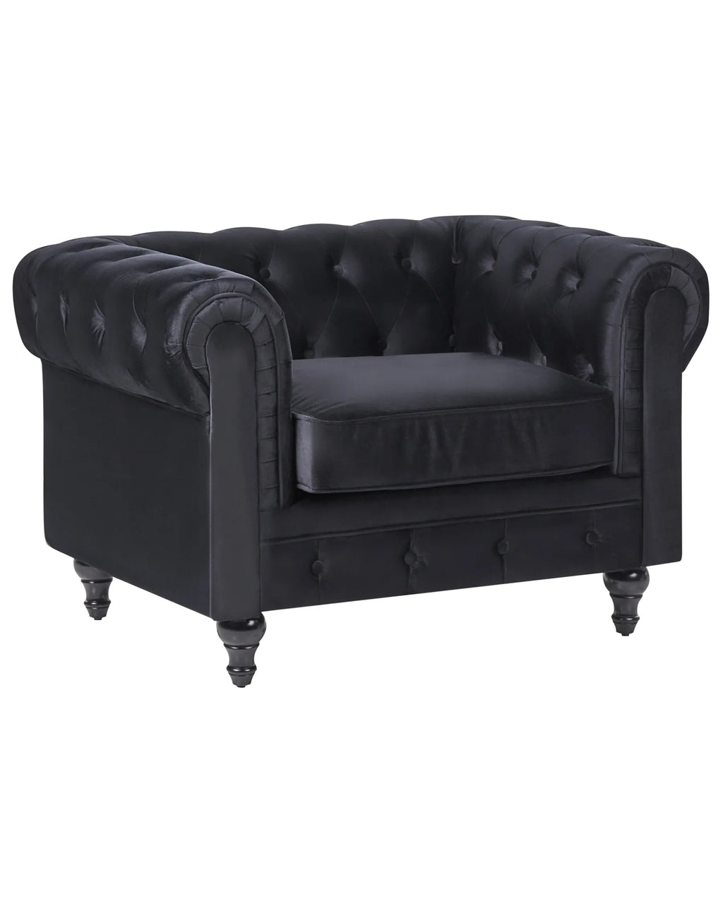 Armchair CHESTERFIELD Velvet Black