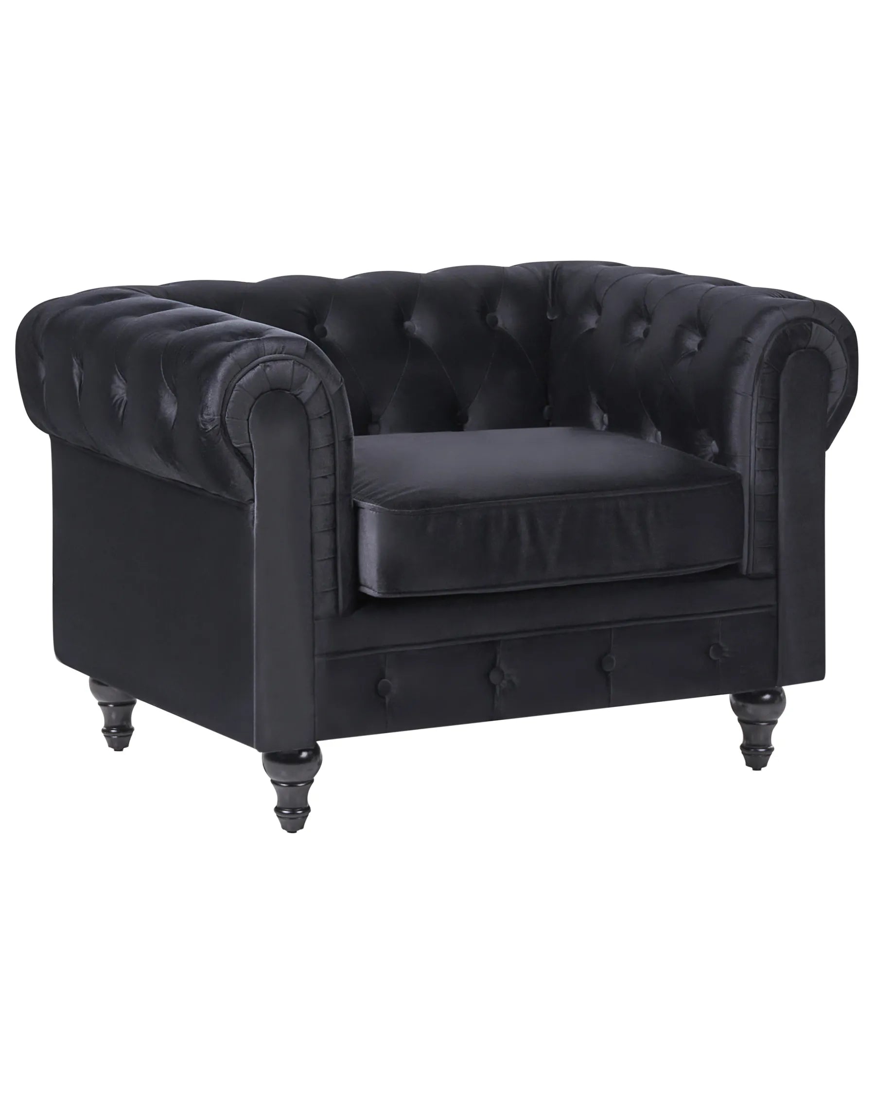 Armchair CHESTERFIELD Velvet Black