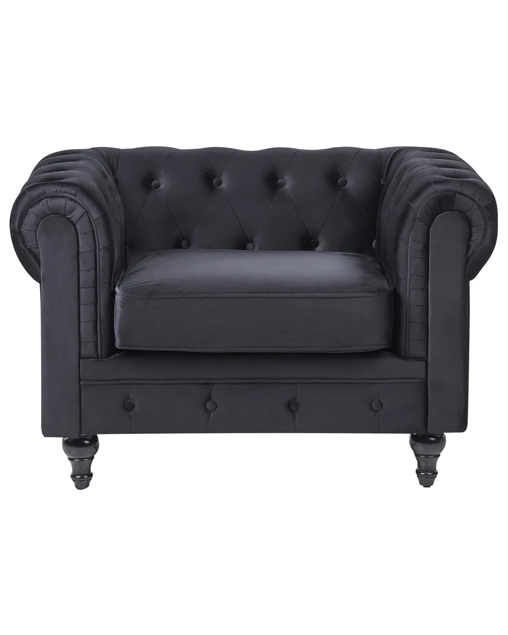 Armchair CHESTERFIELD Velvet Black