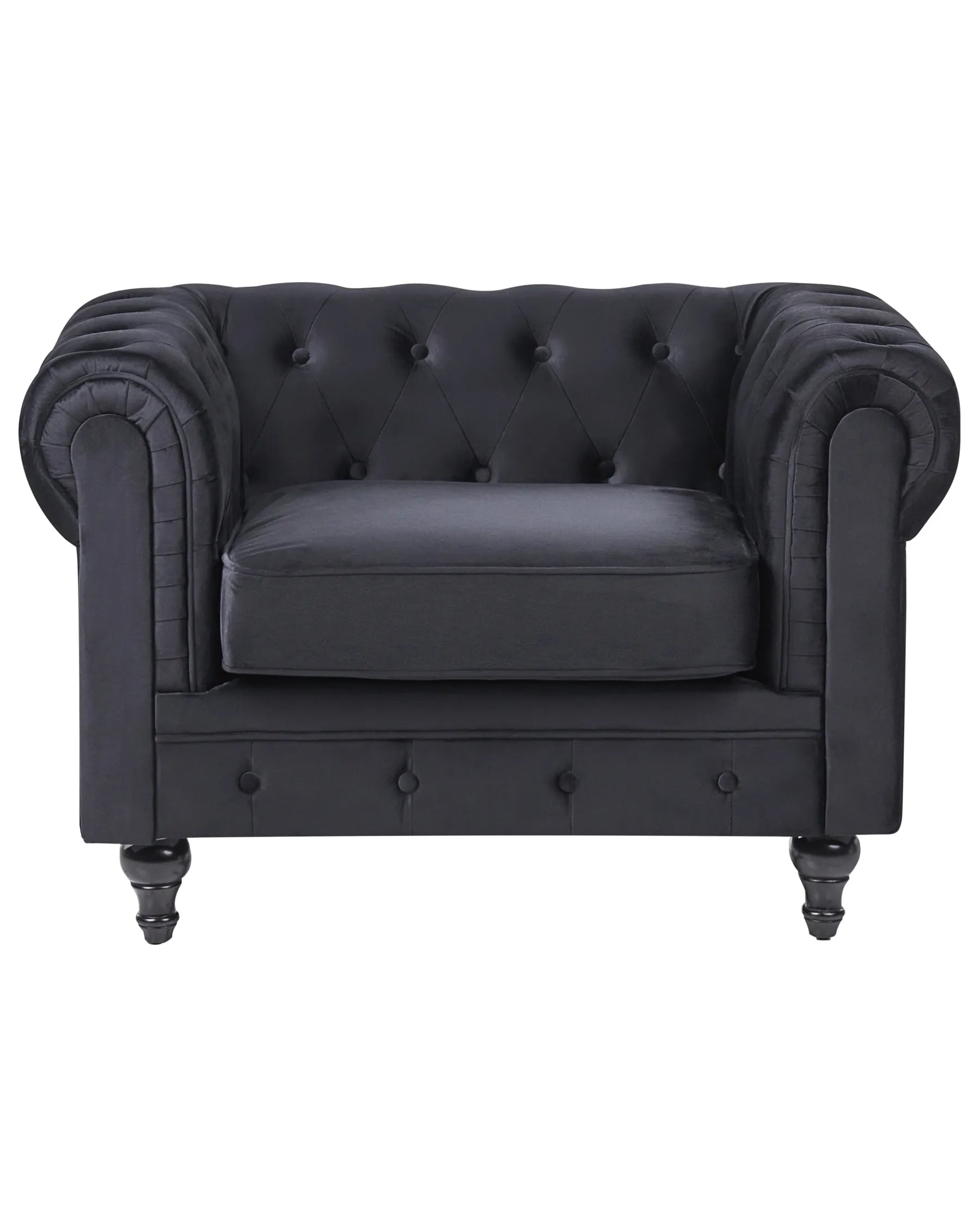 Armchair CHESTERFIELD Velvet Black