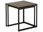 Set of 2 Side Tables DENNY Dark Brown