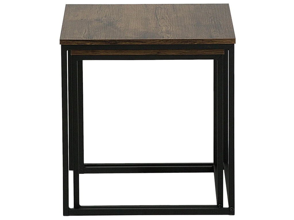 Set of 2 Side Tables DENNY Dark Brown