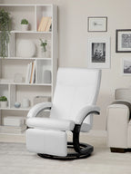 Recliner Chair MIGHT with Footrest Faux Leather White