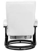Recliner Chair MIGHT with Footrest Faux Leather White
