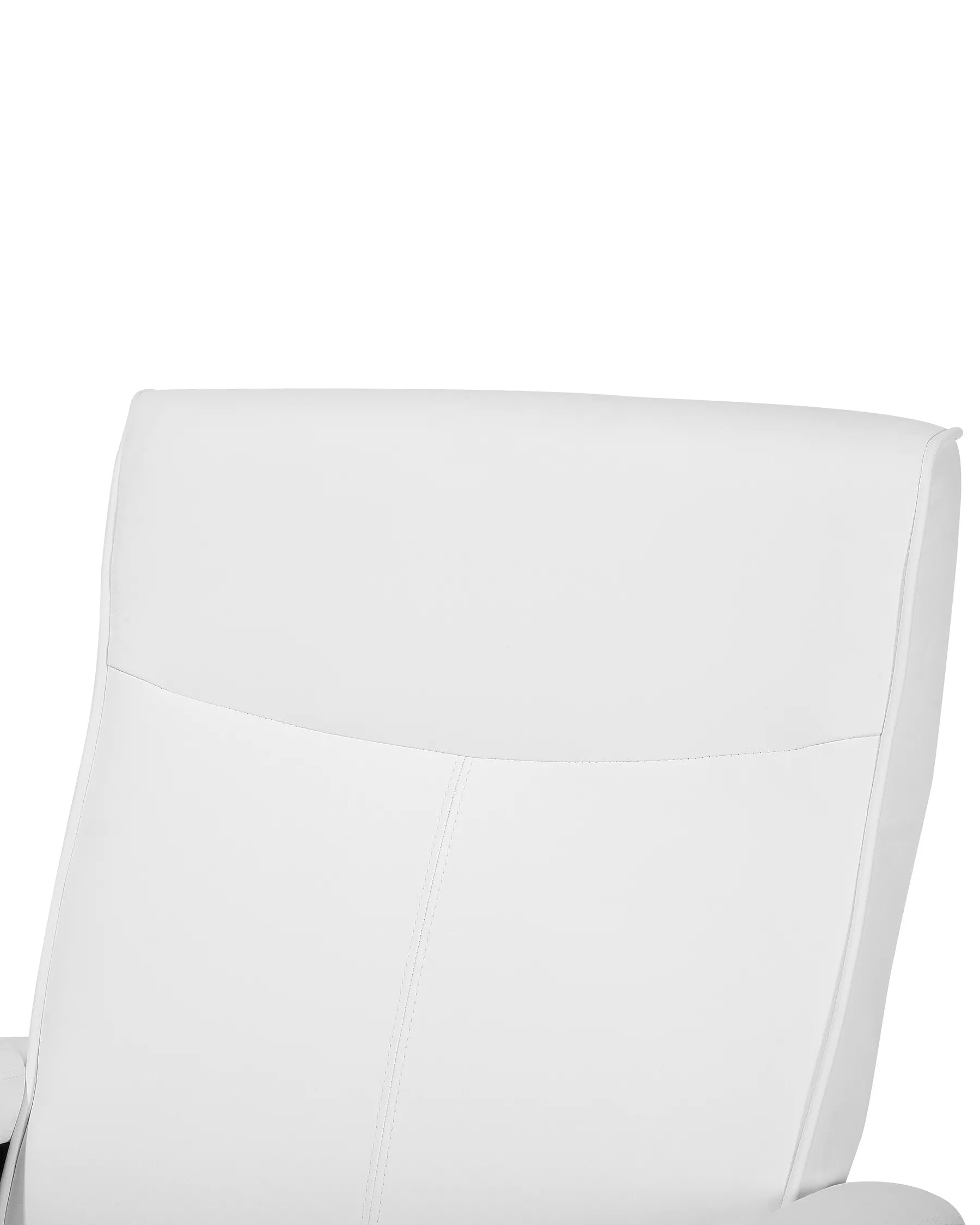 Recliner Chair MIGHT with Footrest Faux Leather White