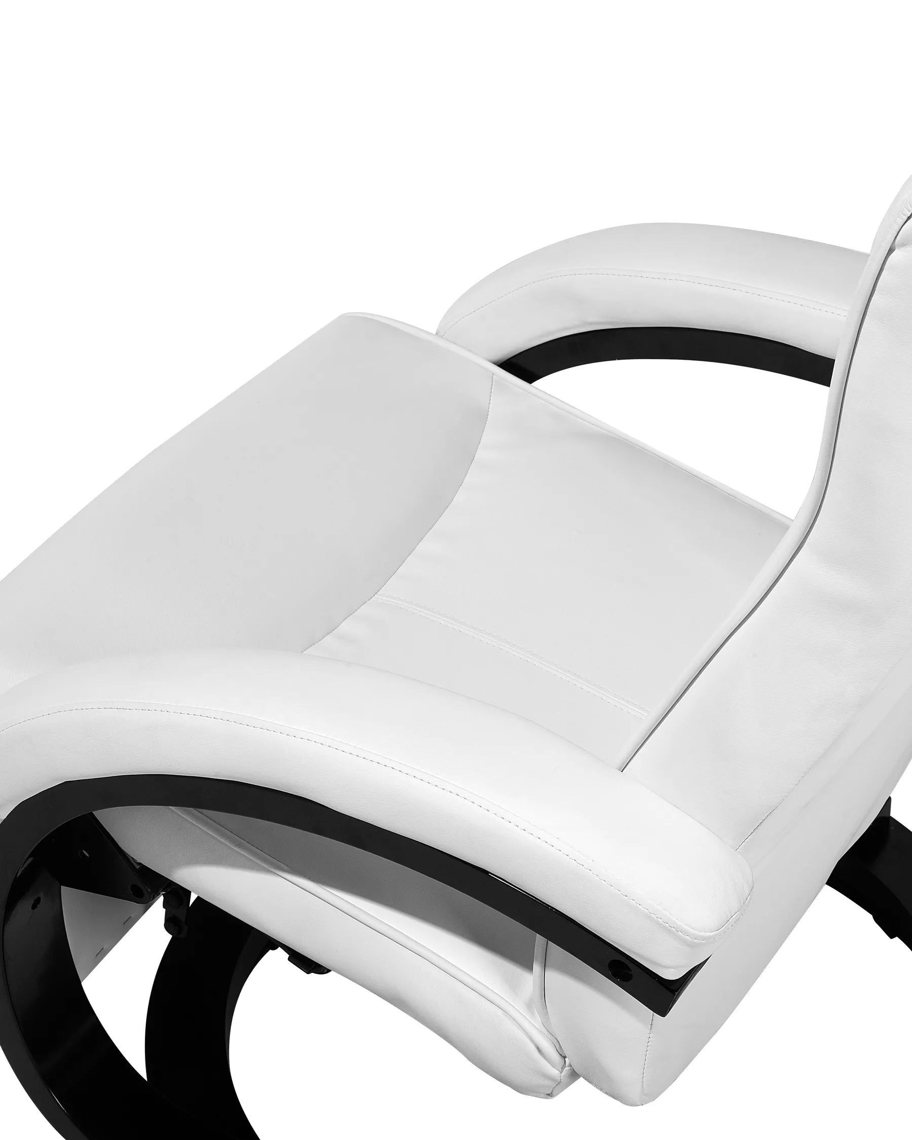 Recliner Chair MIGHT with Footrest Faux Leather White