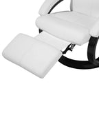 Recliner Chair MIGHT with Footrest Faux Leather White