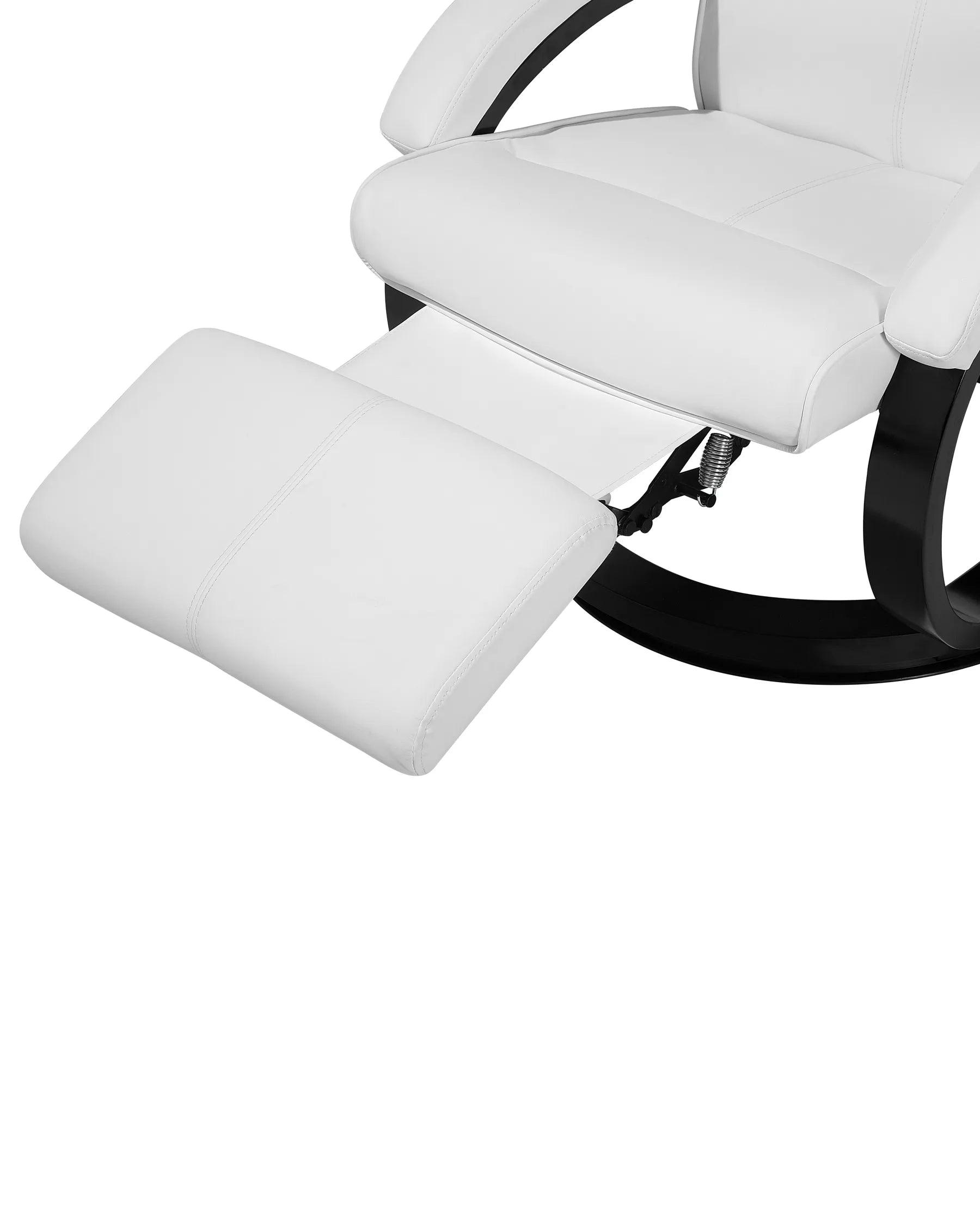 Recliner Chair MIGHT with Footrest Faux Leather White