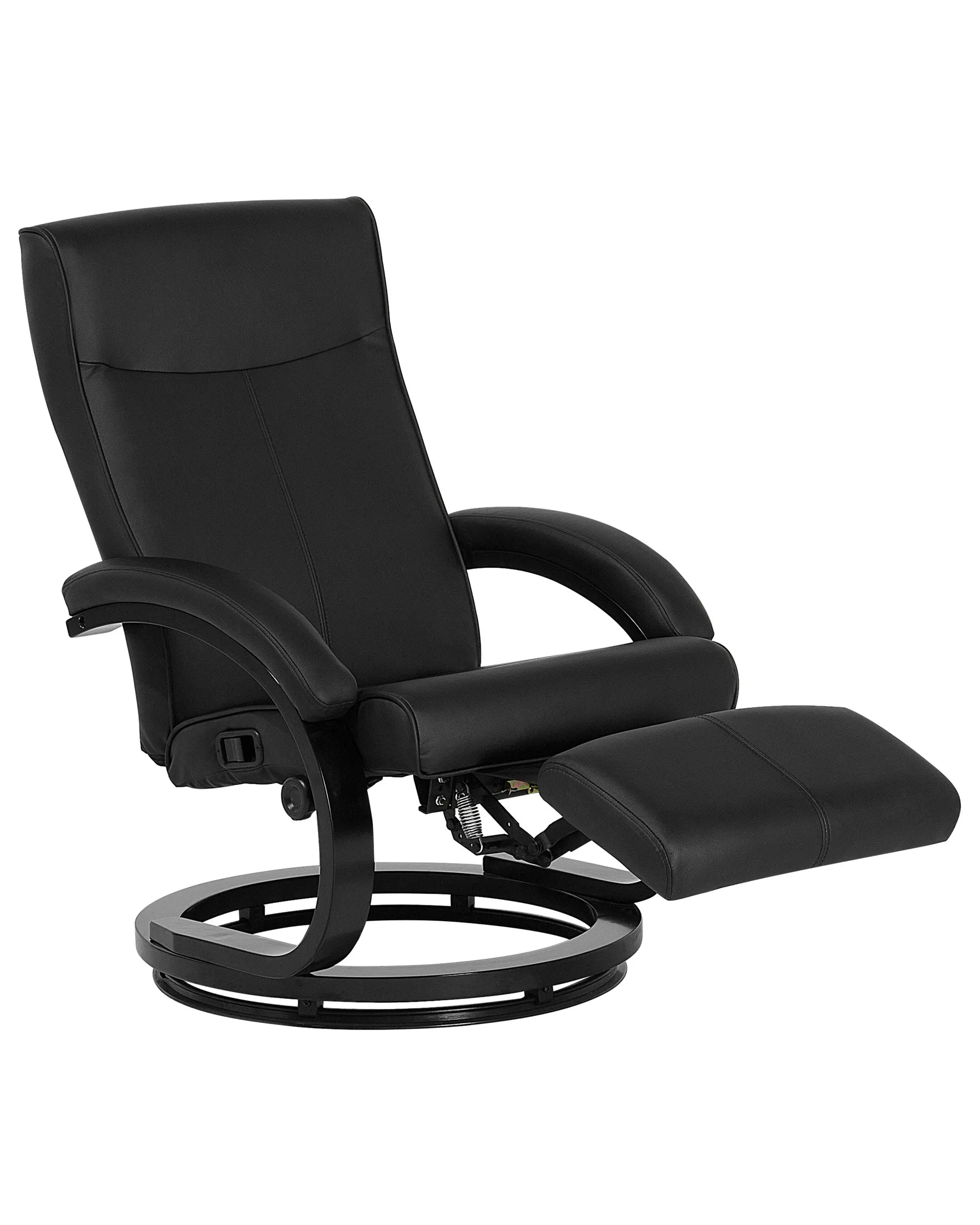 Recliner Chair MIGHT with Footrest Faux Leather Black