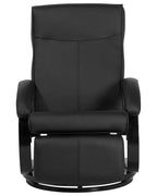 Recliner Chair MIGHT with Footrest Faux Leather Black