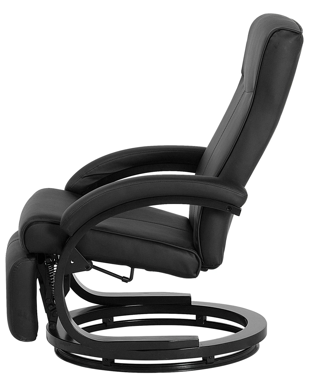 Recliner Chair MIGHT with Footrest Faux Leather Black