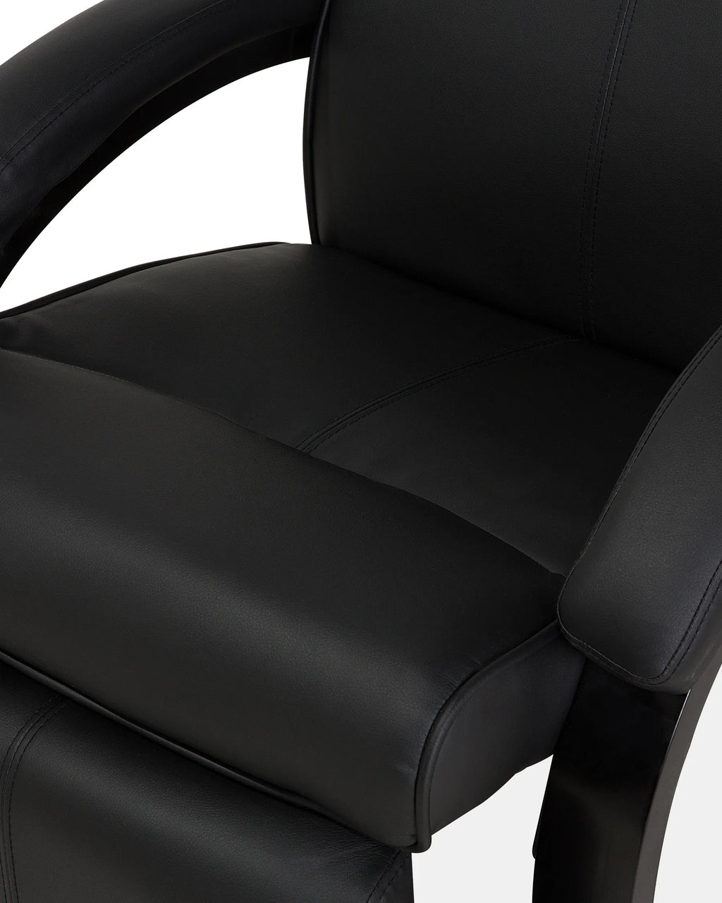Recliner Chair MIGHT with Footrest Faux Leather Black