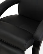 Recliner Chair MIGHT with Footrest Faux Leather Black