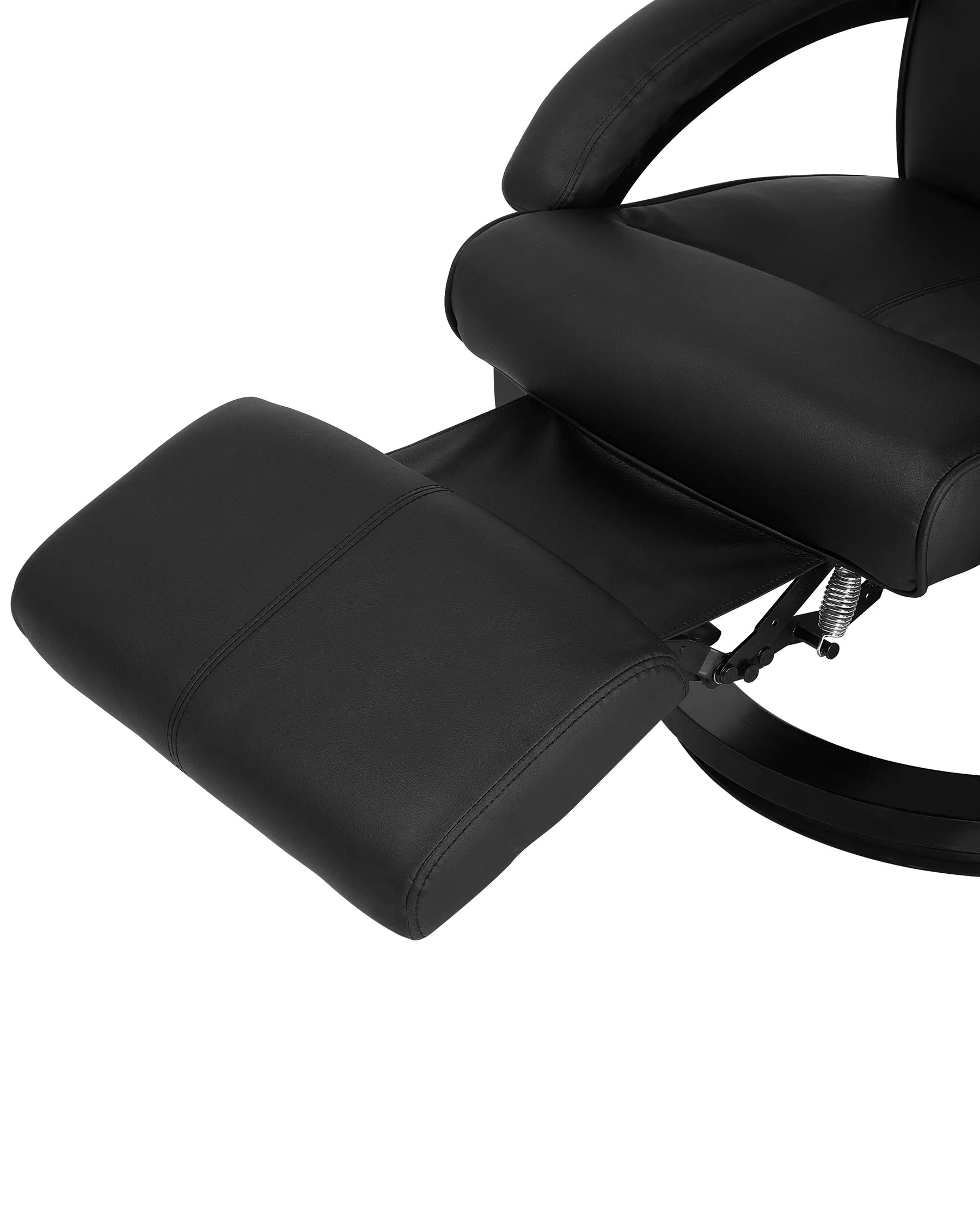 Recliner Chair MIGHT with Footrest Faux Leather Black