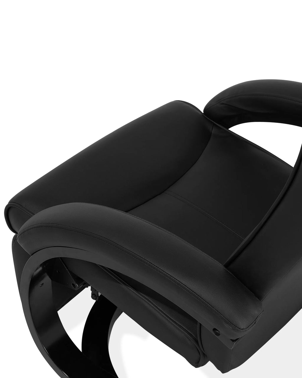 Recliner Chair MIGHT with Footrest Faux Leather Black