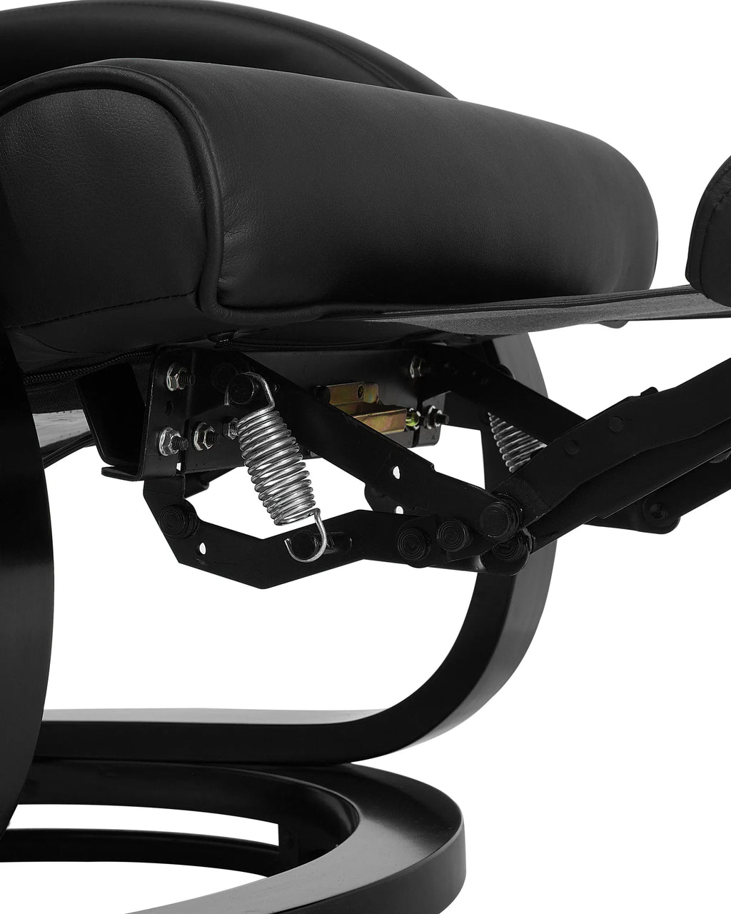 Recliner Chair MIGHT with Footrest Faux Leather Black