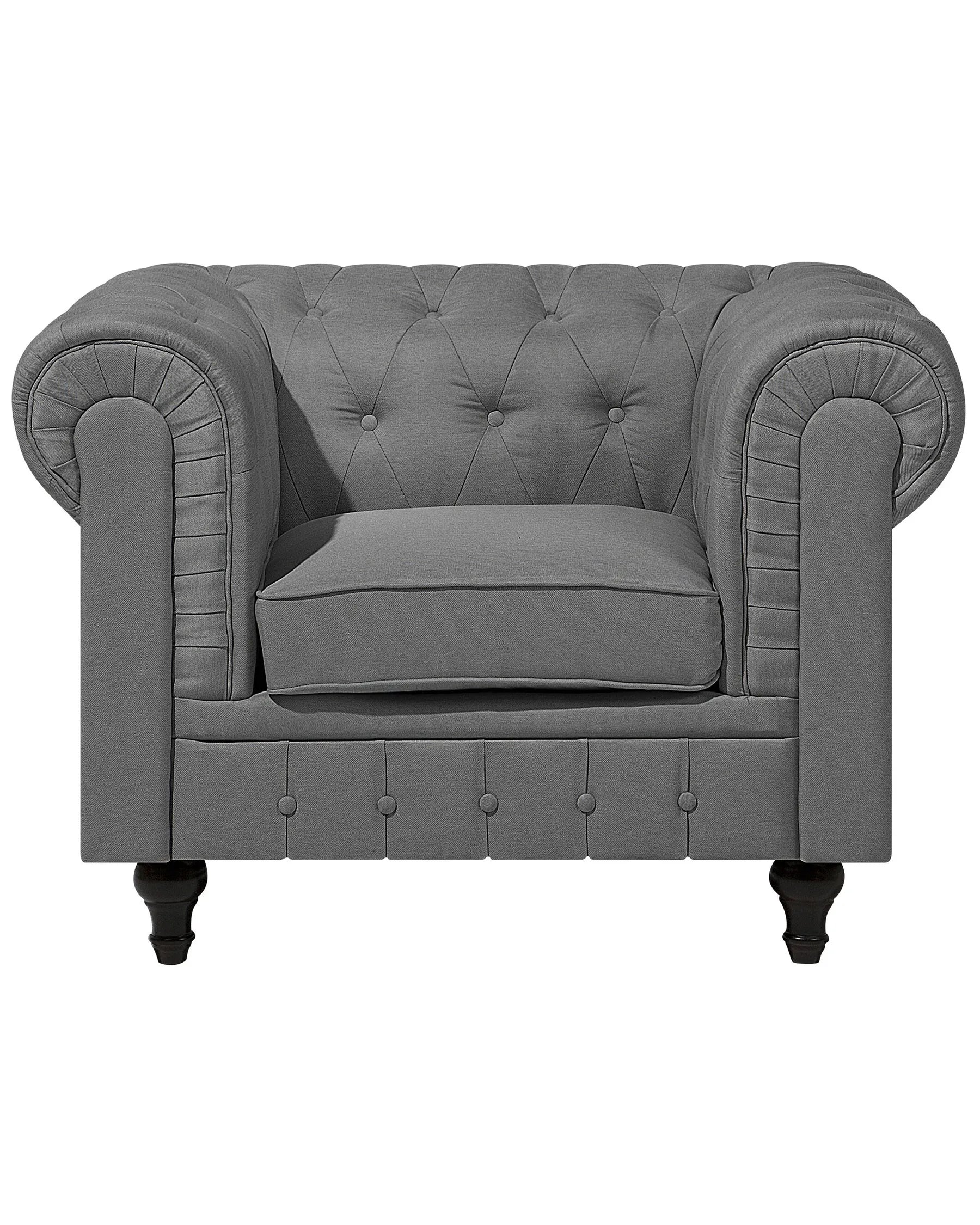 Armchair CHESTERFIELD Fabric Light Grey