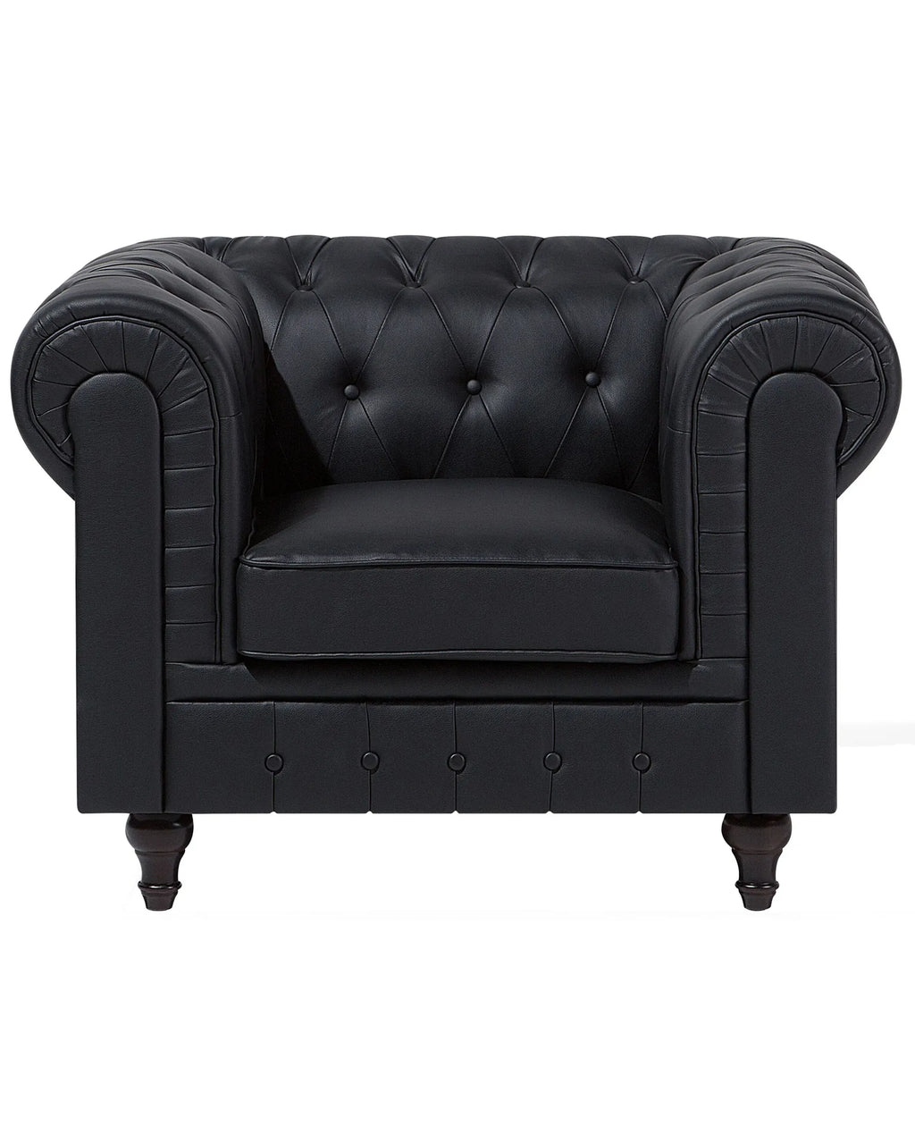 Armchair CHESTERFIELD Faux Leather Black