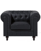 Armchair CHESTERFIELD Faux Leather Black
