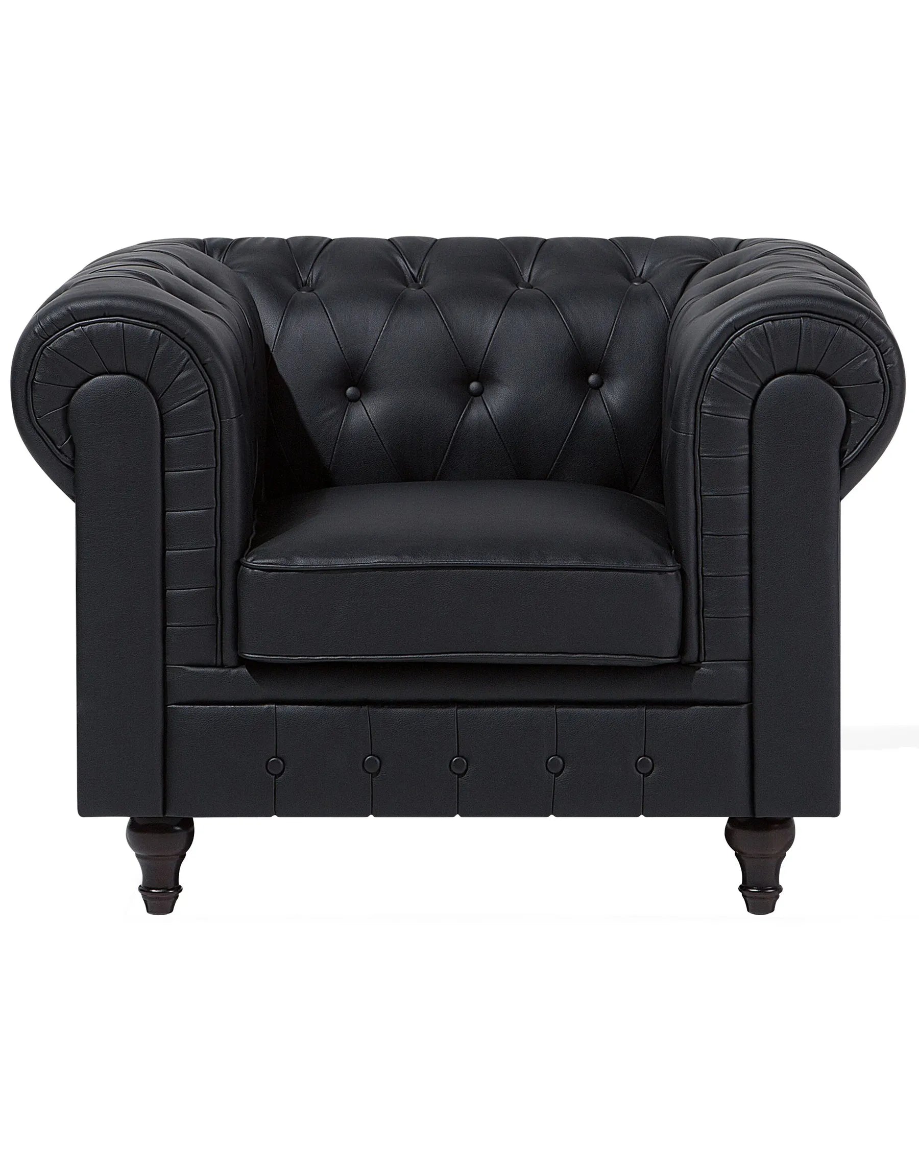 Armchair CHESTERFIELD Faux Leather Black