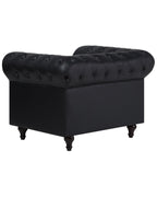 Armchair CHESTERFIELD Faux Leather Black
