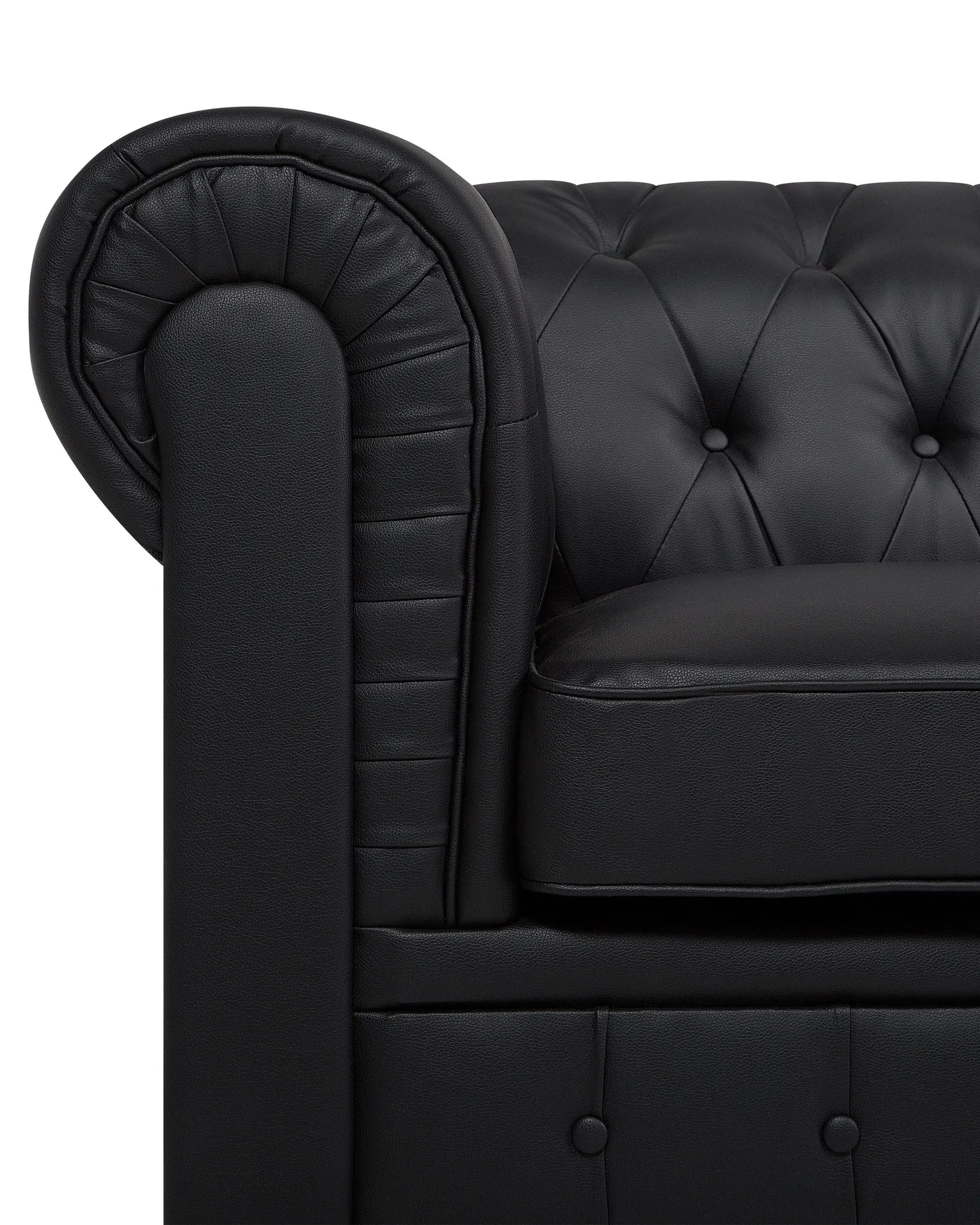 Armchair CHESTERFIELD Faux Leather Black