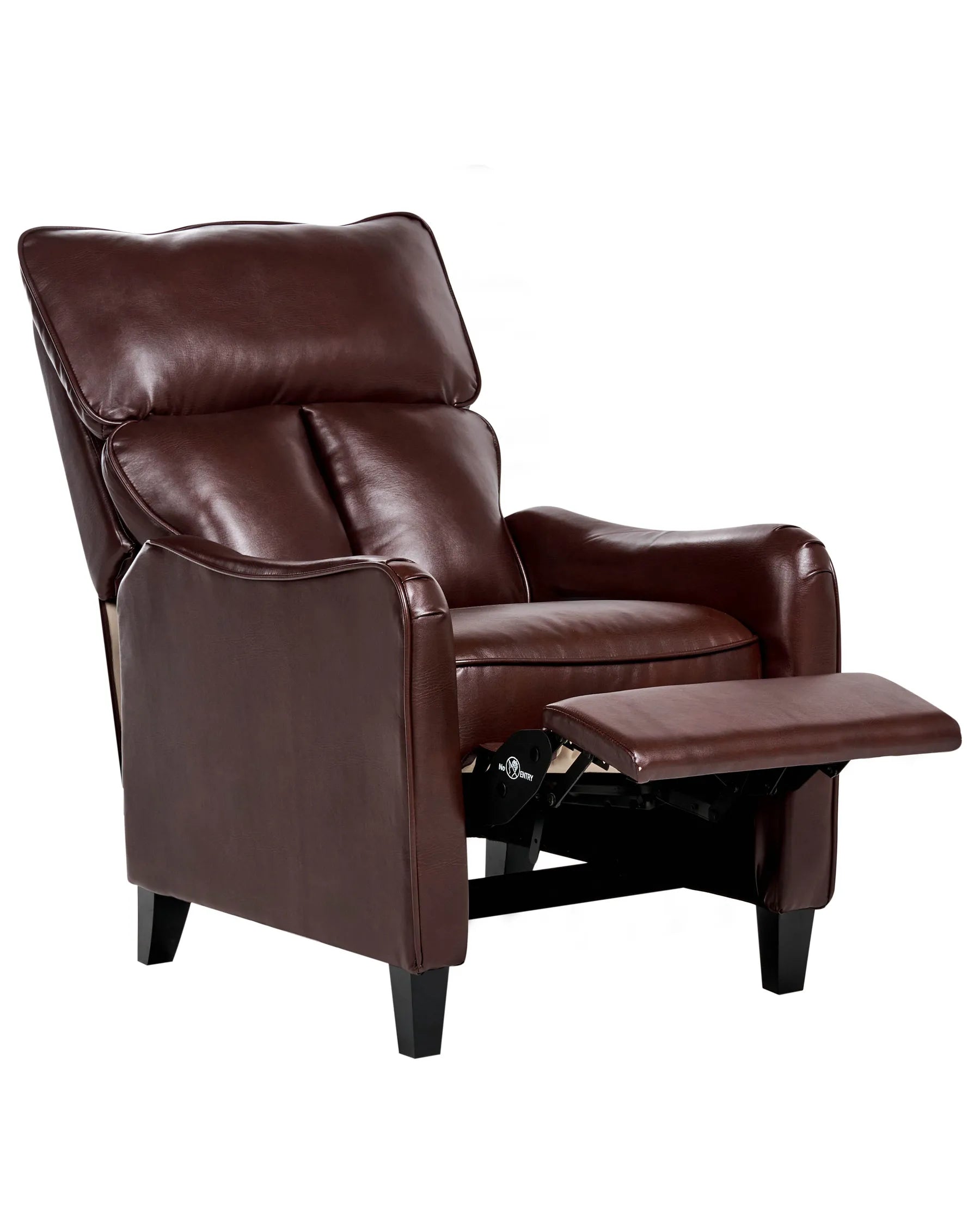 Recliner Chair ROYSTON with Footrest Faux Leather Dark Brown