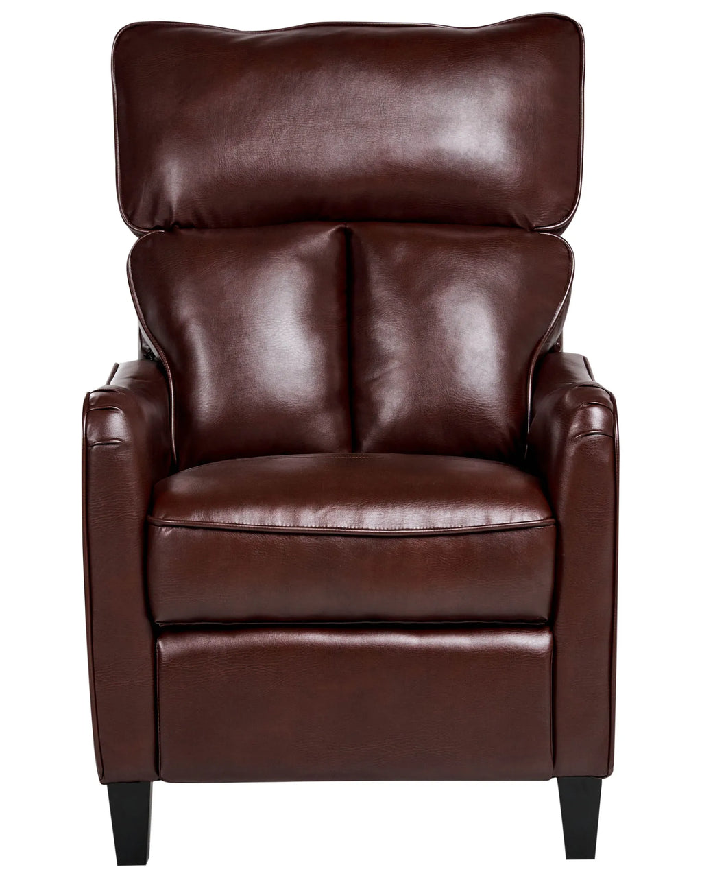 Recliner Chair ROYSTON with Footrest Faux Leather Dark Brown