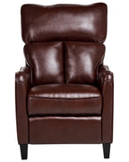 Recliner Chair ROYSTON with Footrest Faux Leather Dark Brown