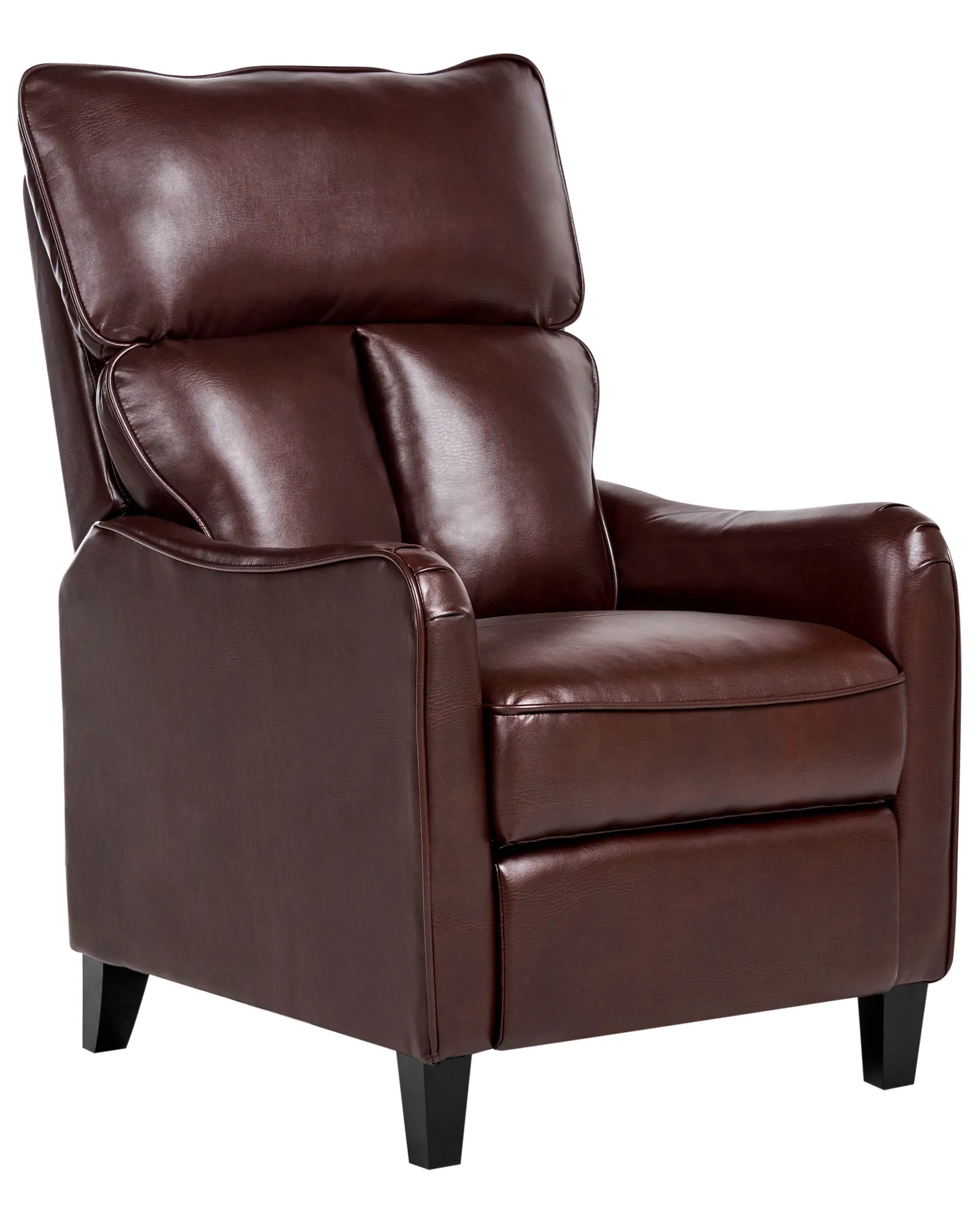 Recliner Chair ROYSTON with Footrest Faux Leather Dark Brown