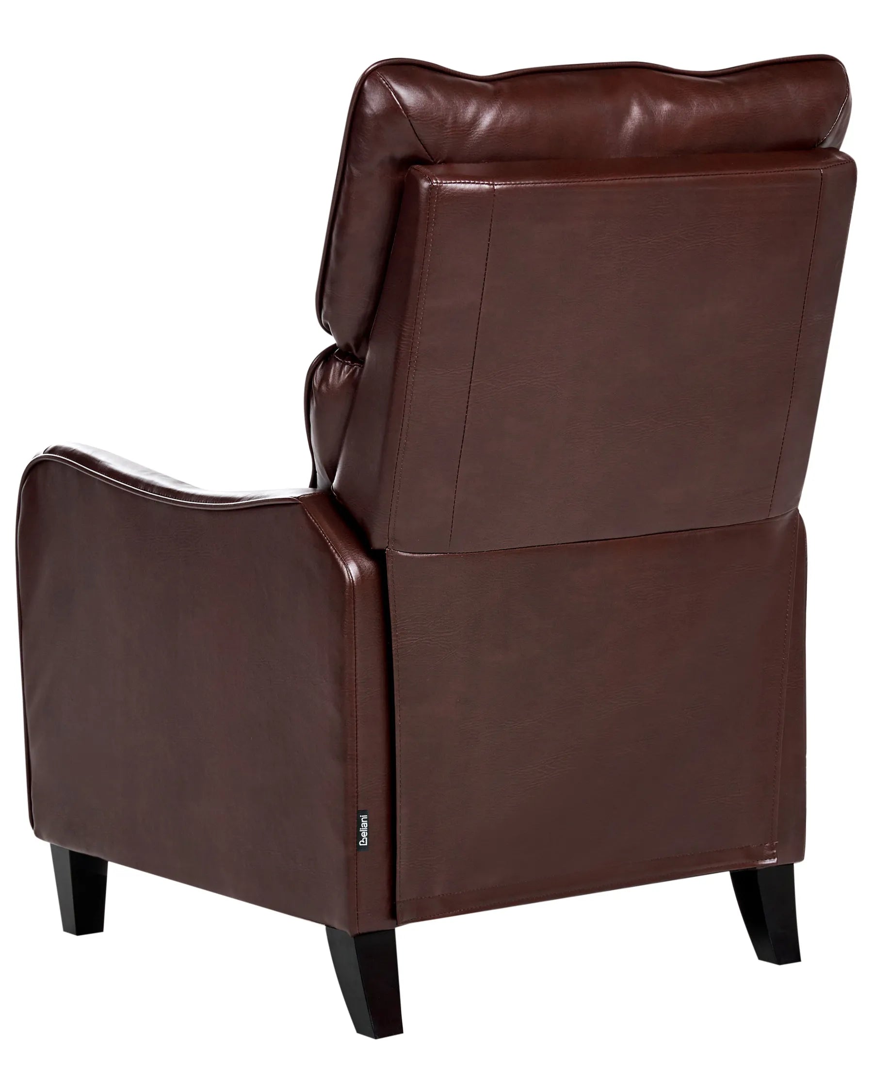 Recliner Chair ROYSTON with Footrest Faux Leather Dark Brown