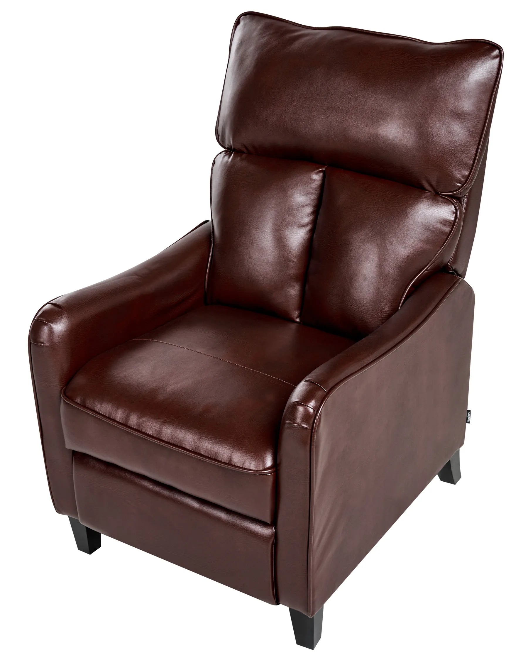 Recliner Chair ROYSTON with Footrest Faux Leather Dark Brown