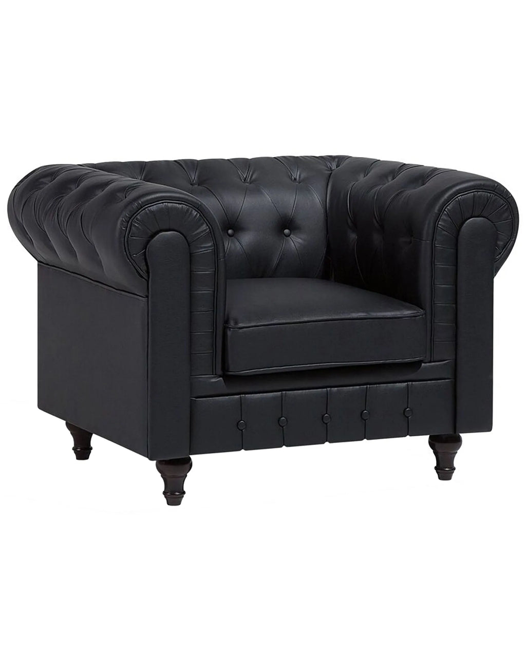 Armchair CHESTERFIELD Faux Leather Black