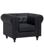 Armchair CHESTERFIELD Faux Leather Black