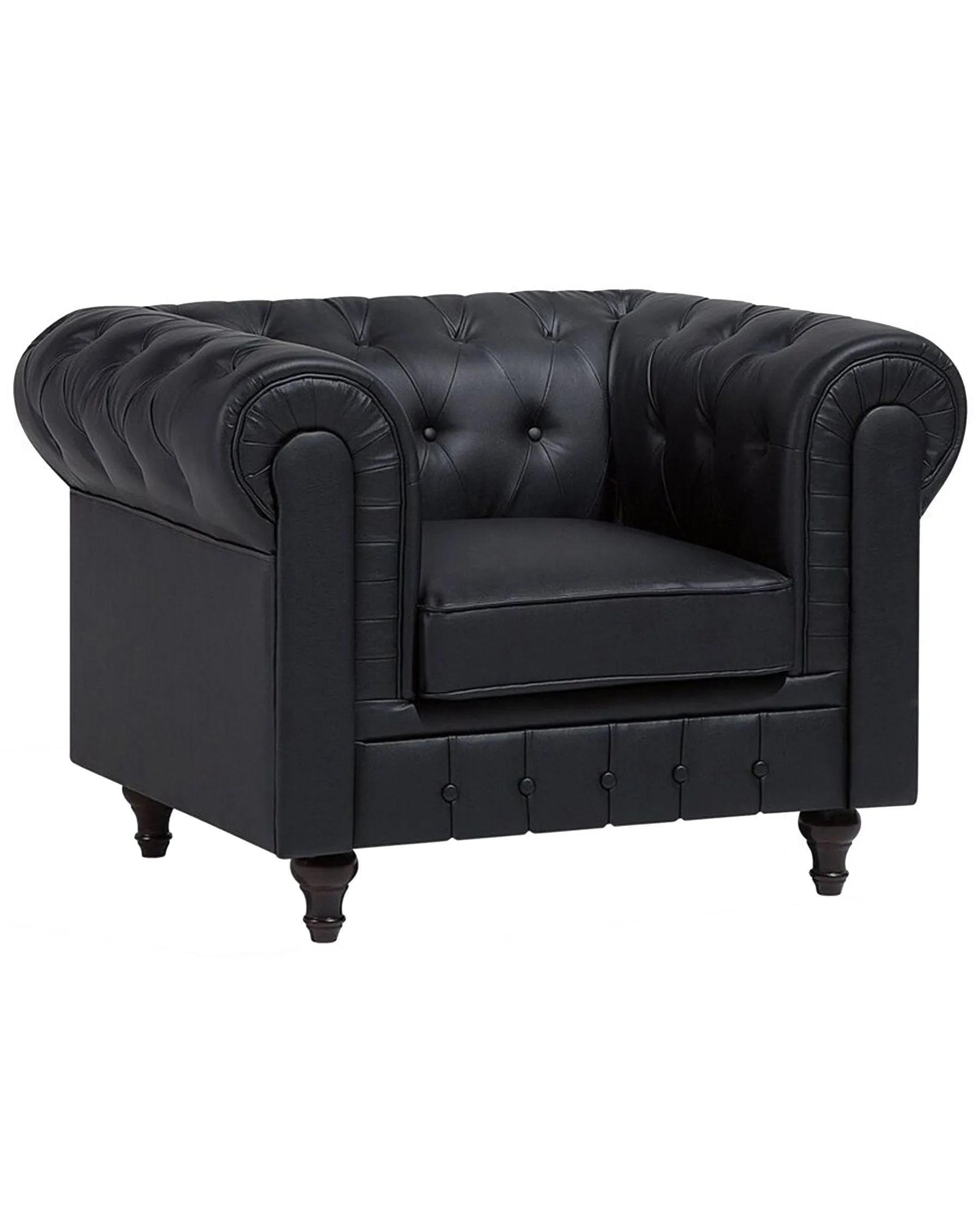 Armchair CHESTERFIELD Faux Leather Black