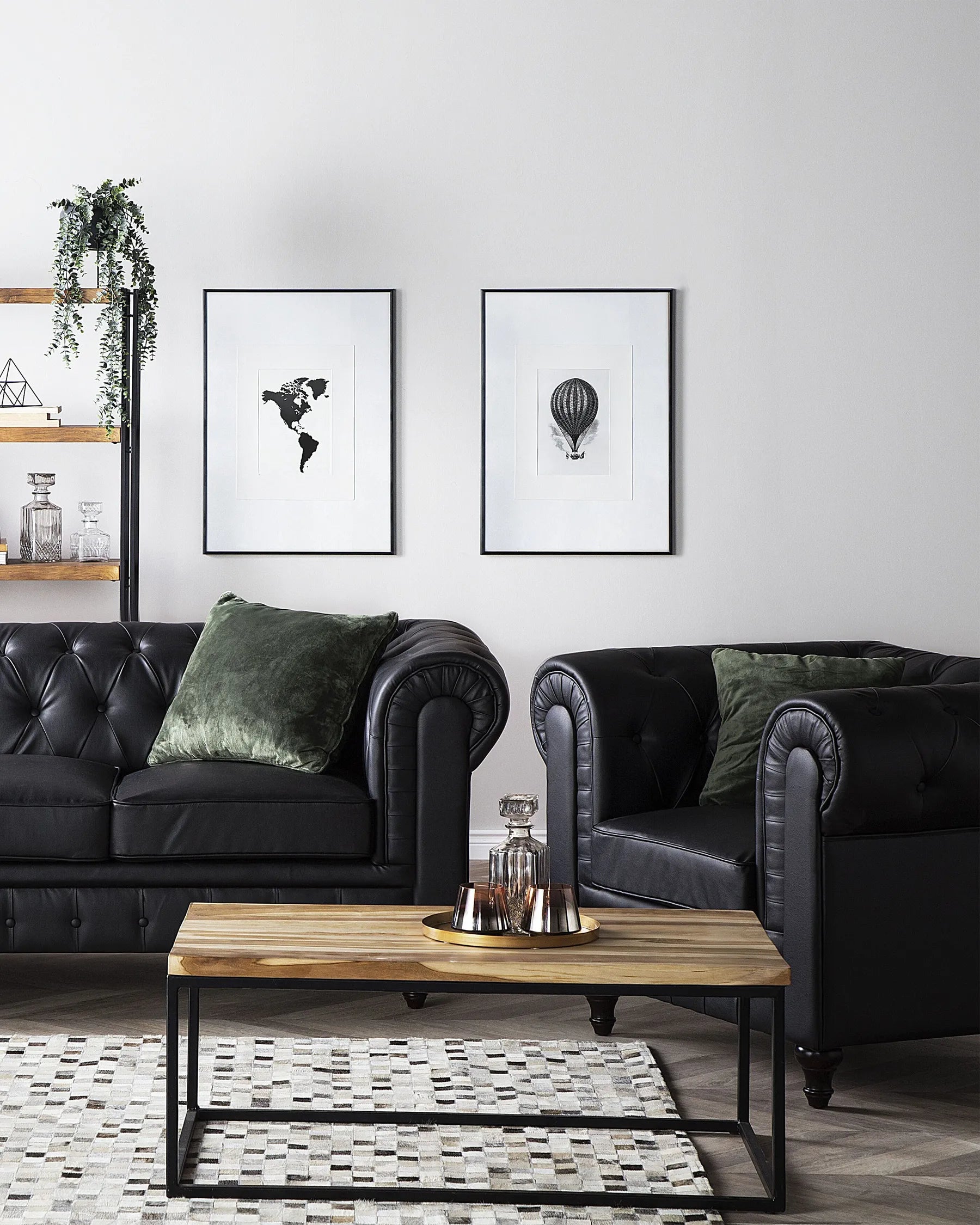 Armchair CHESTERFIELD Faux Leather Black