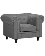 Armchair CHESTERFIELD Fabric Light Grey