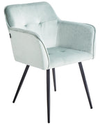 Set of 2 Dining Chairs JASMIN Velvet Mint Green
