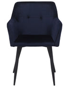 Set of 2 Dining Chairs JASMIN Velvet Dark Blue