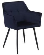 Set of 2 Dining Chairs JASMIN Velvet Dark Blue