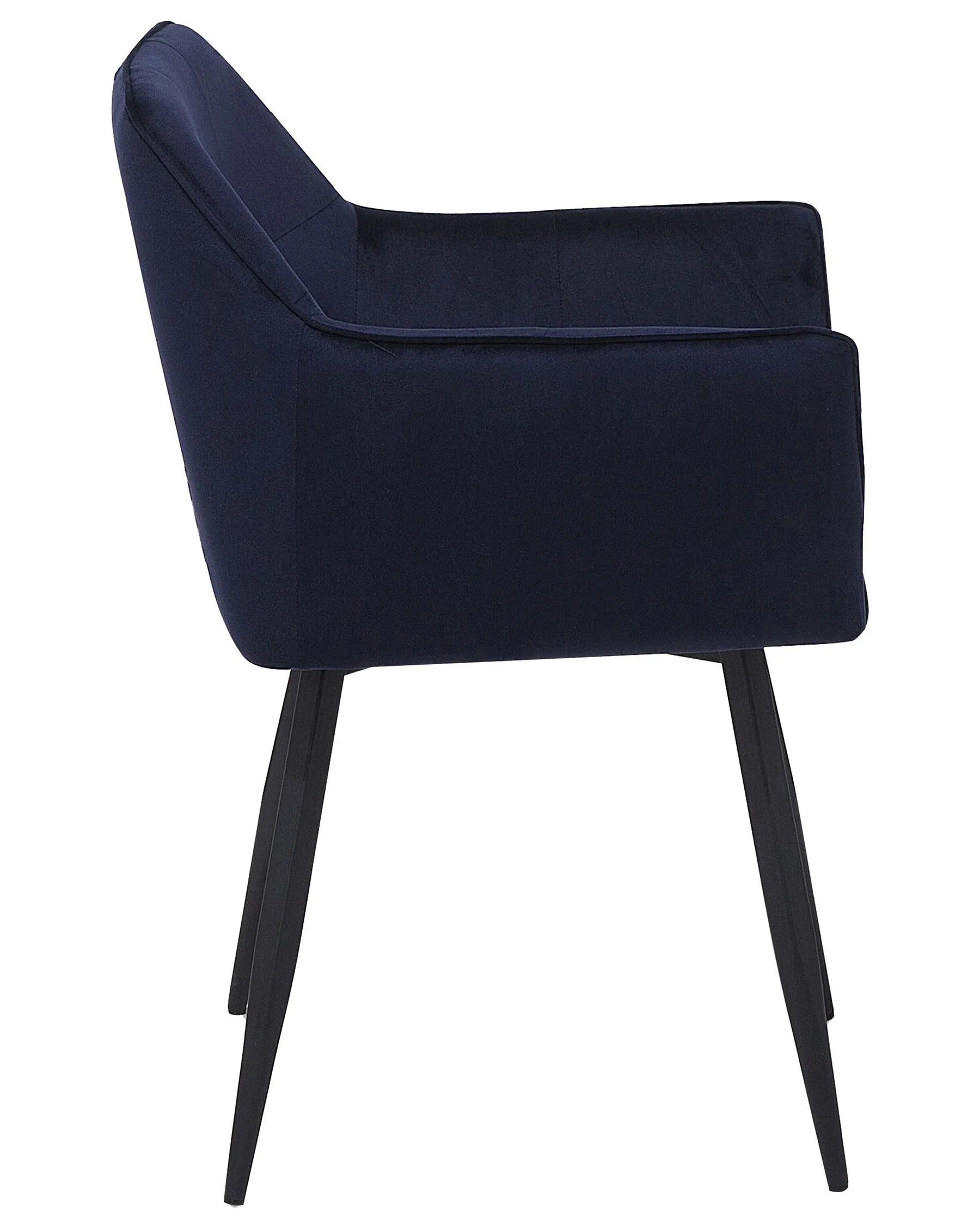 Set of 2 Dining Chairs JASMIN Velvet Dark Blue