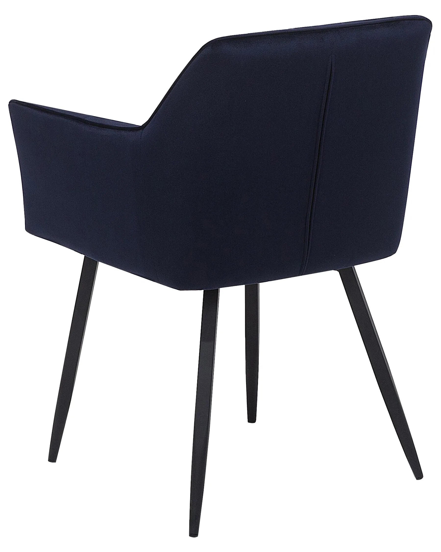 Set of 2 Dining Chairs JASMIN Velvet Dark Blue