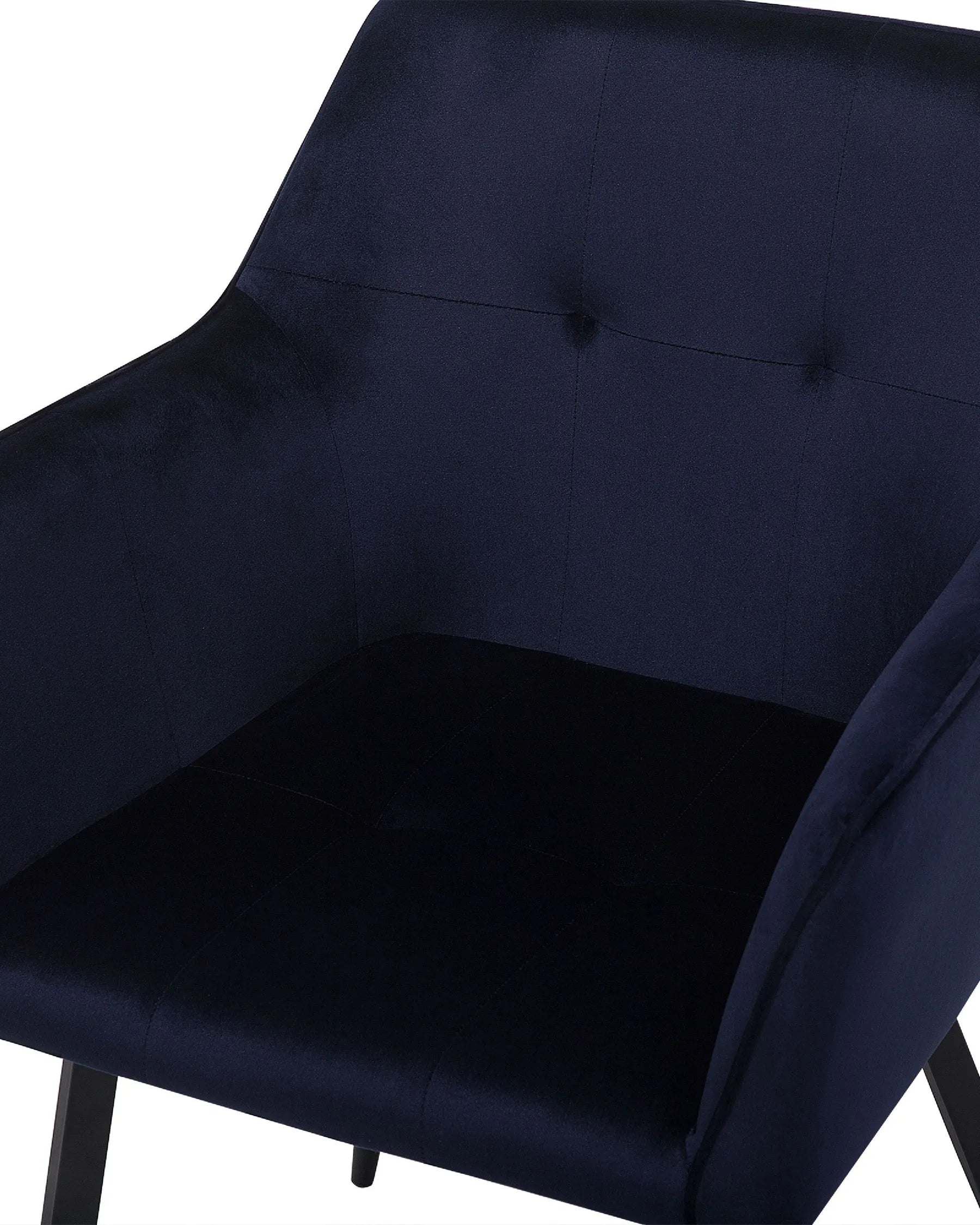 Set of 2 Dining Chairs JASMIN Velvet Dark Blue